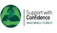 Support With Confidence Logo green image with holding hands